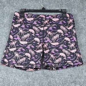 IAB MFG Unicorn Narwhal Athletic Shorts Womens XL Black Pink Workout Bike